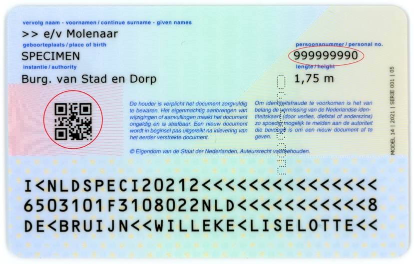 Vier Conciërge Chronisch Waar staat mijn burgerservicenummer (BSN) op mijn identiteitskaart  (ID-kaart)? | Rijksoverheid.nl
