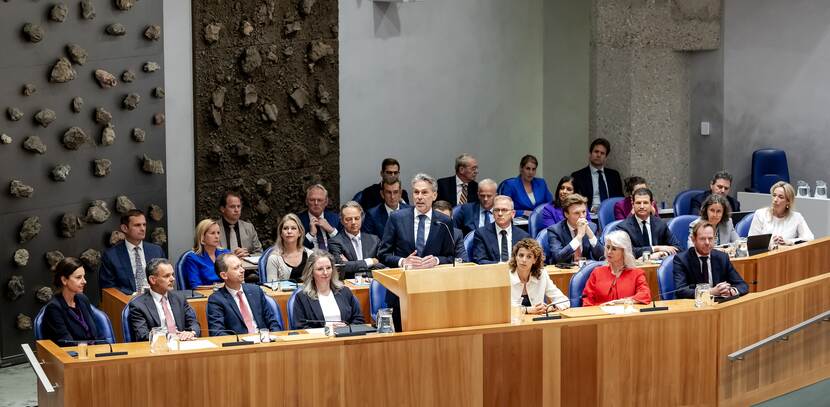 Minister-president Schoof spreekt de regeringsverklaring uit.